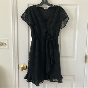 Francesca's Black Wrap Dress